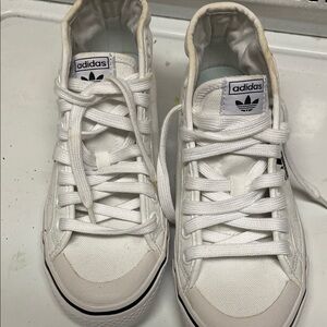 Adidas White Canvas Sneakers-size 5 1/2